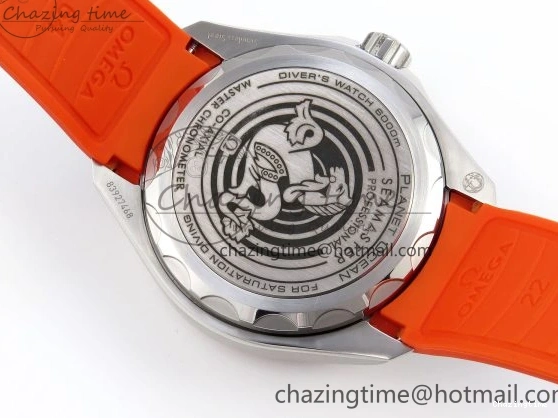 0126 Premium SEAMASTER PLANET OCEAN 6000M ULTRA DEEP 45.5MM SS TF 1:1 BEST EDITION GRAY DIAL ORANGE BEZEL ON RUBBER STRAP A 7761